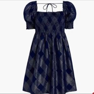 Hill House Athena Navy Glitter Check Dress size S